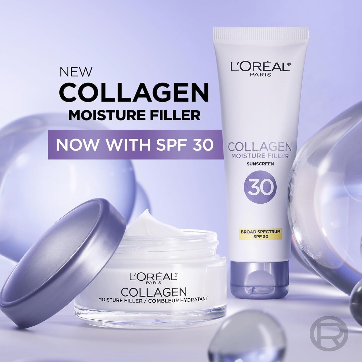 L'Oreal Paris Crema facial con relleno de humedad de colágeno,...