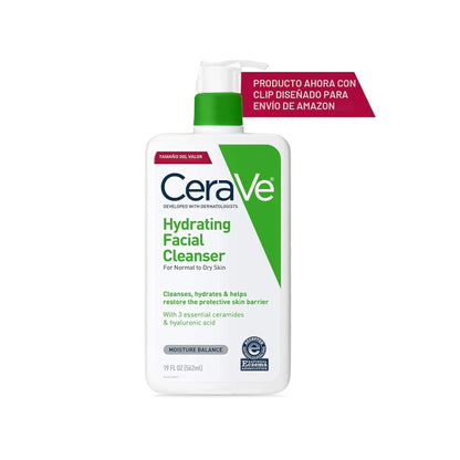 CeraVe Limpiador facial hidratante, lavado facial hidratante para p...