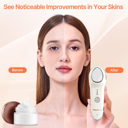 TOUCHBeauty Masajeador facial caliente y frío, dispositivo de vibra...