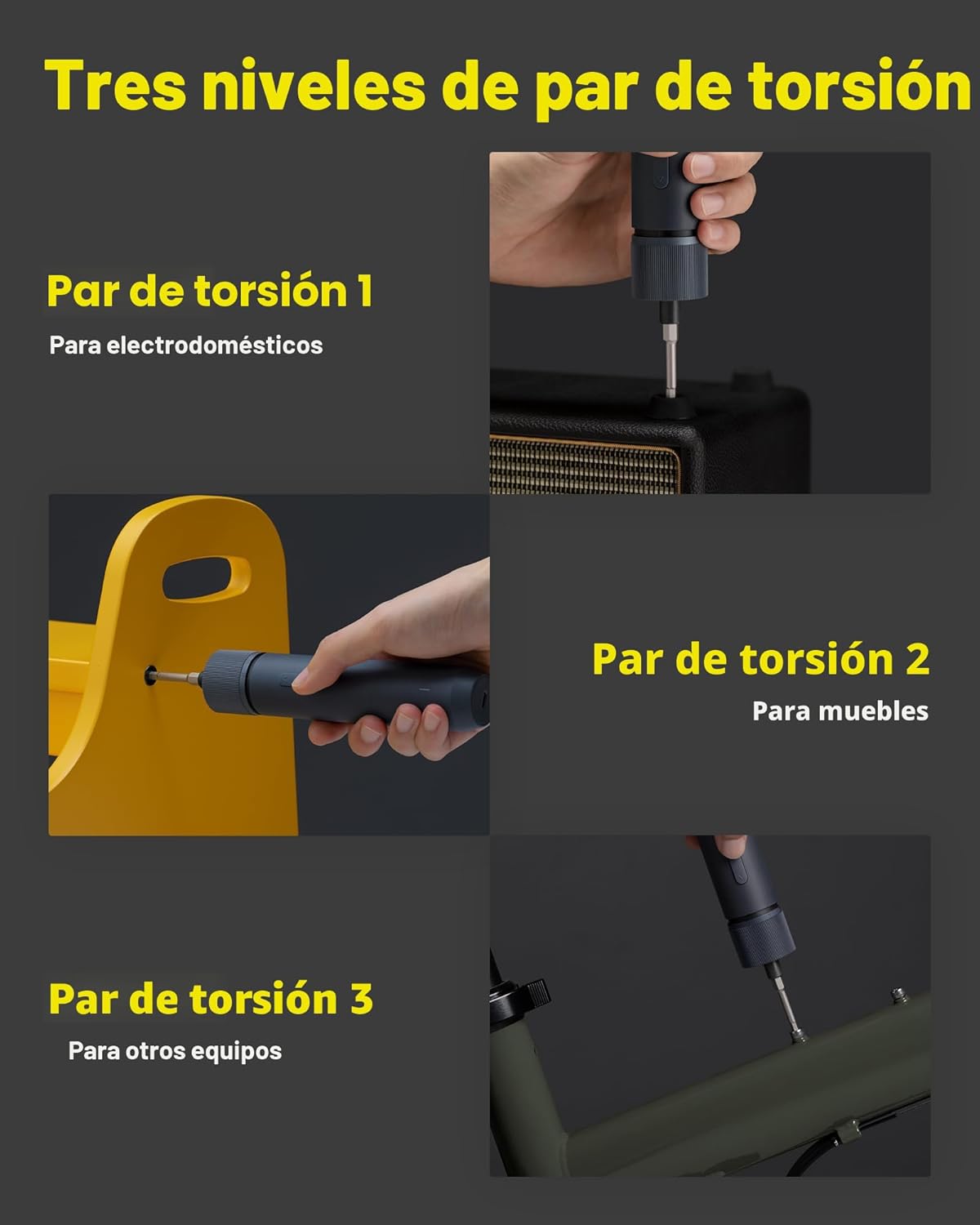 HOTO Kit de destornillador eléctrico mejorado de 25 piezas, hexagon...