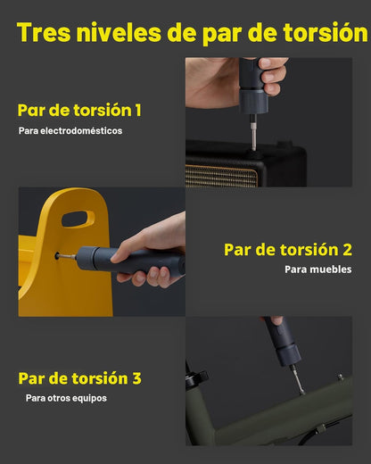 HOTO Kit de destornillador eléctrico mejorado de 25 piezas, hexagon...