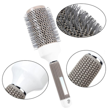 Juego de cepillos redondos para secado por soplado, cepillo de barril térmico profesional de iones de cerámica, cepillo térmico para hojas de cabello, cepillo de peinado de calor brillante, 5 tamaños