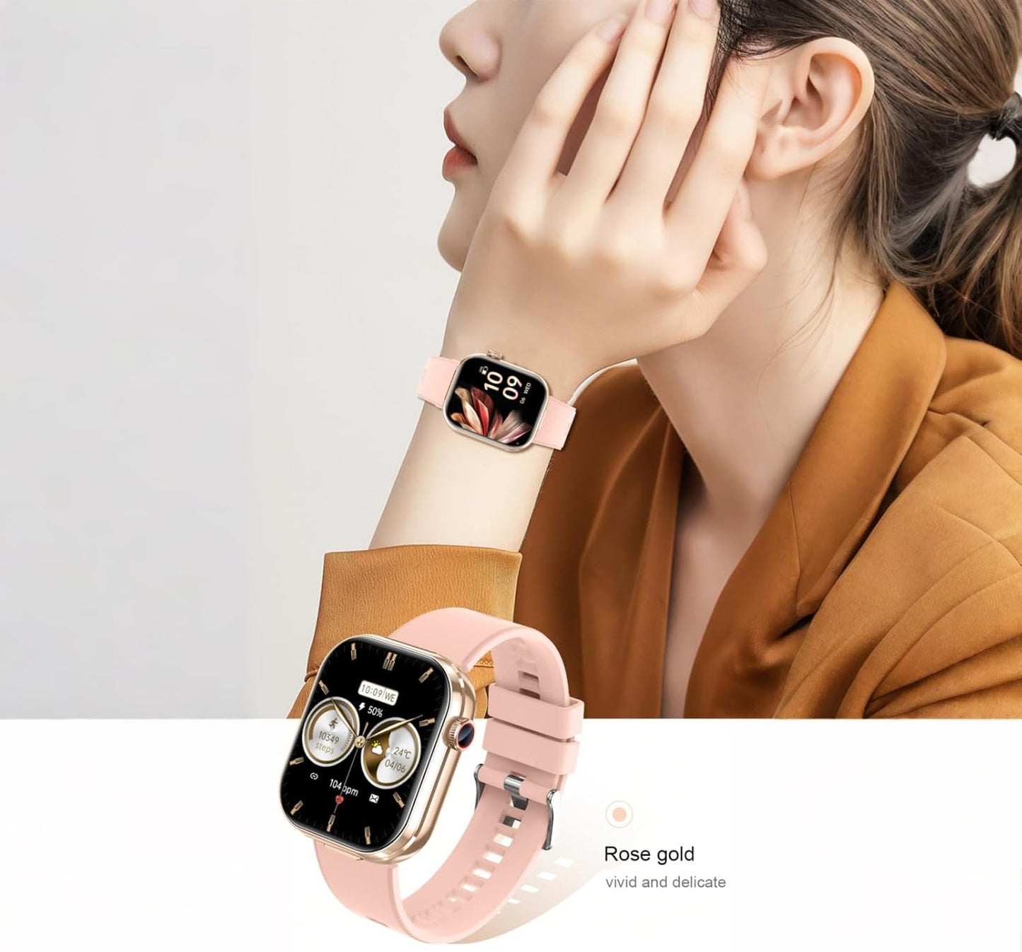 Reloj inteligente Desong con auriculares, pantalla HD de 2.02",...