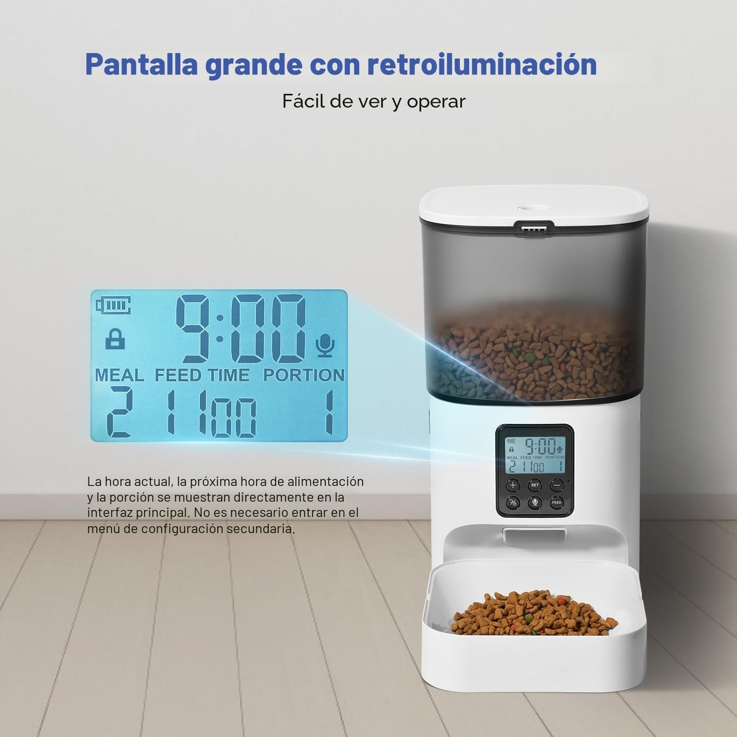 ANDOLL HOME Comedero automático para gatos, dispensador de comida p...