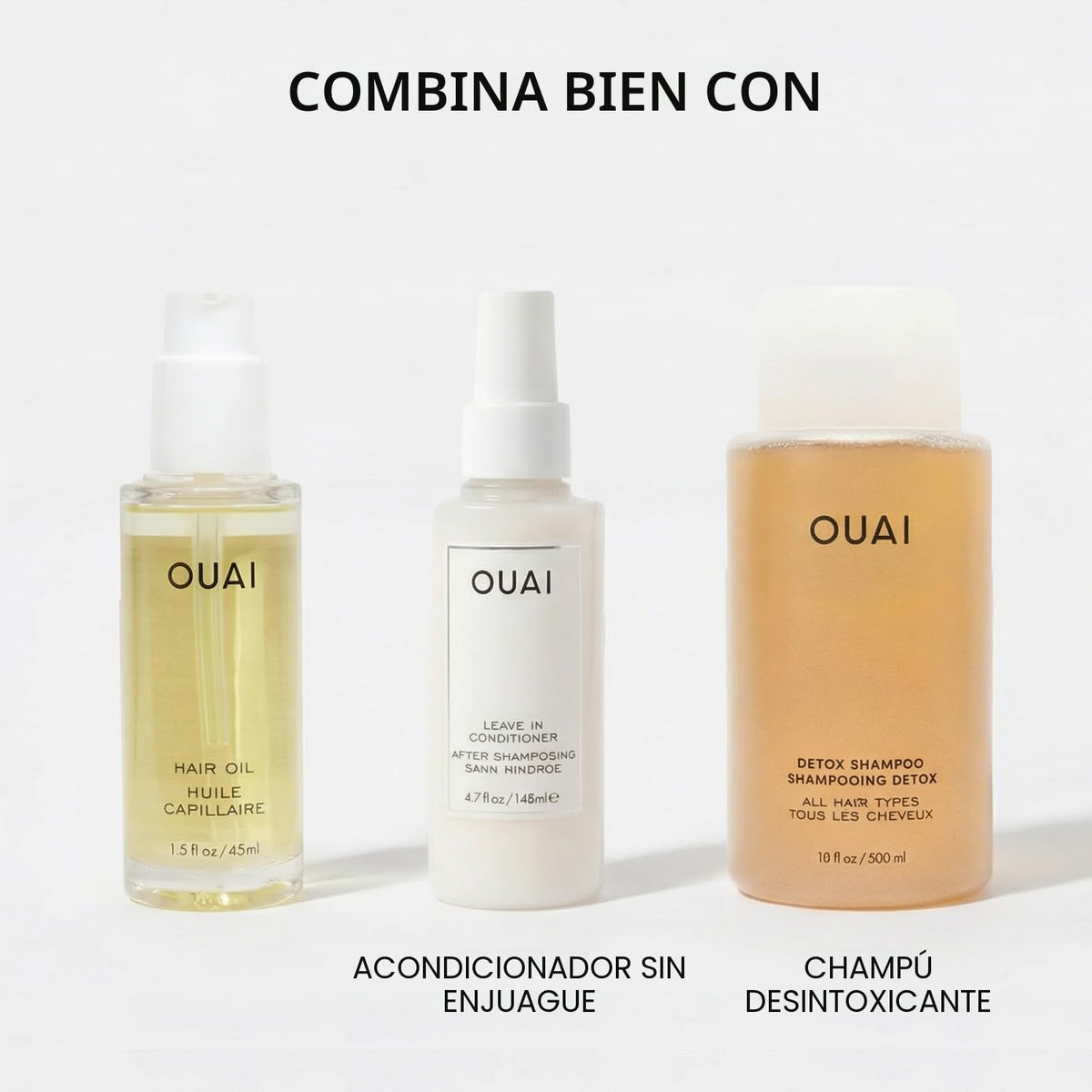 OUAI Aceite para el cabello de tamaño completo y tamaño de viaje (1...