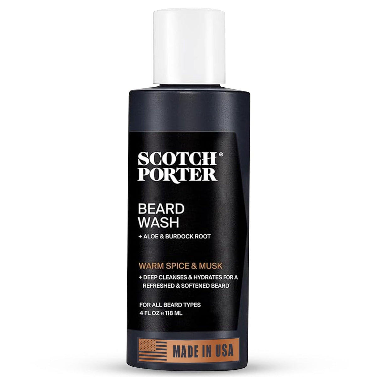 Scotch Porter Champú hidratante para lavado de barba, especias cáli...