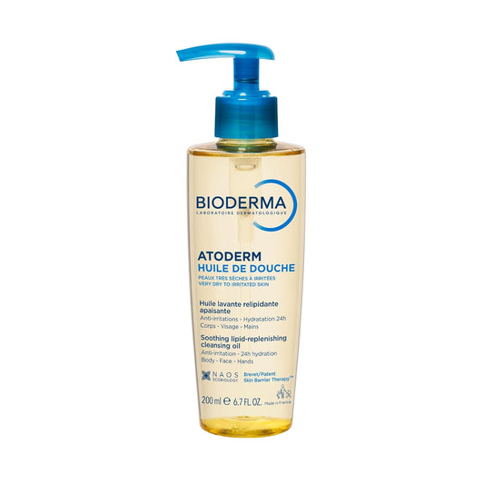 Bioderma - Atoderm - Aceite limpiador para pieles sensibles muy secas - Cara y cuerpo - Alivia las molestias - 6.7 onzas líquidas (paquete de 1)