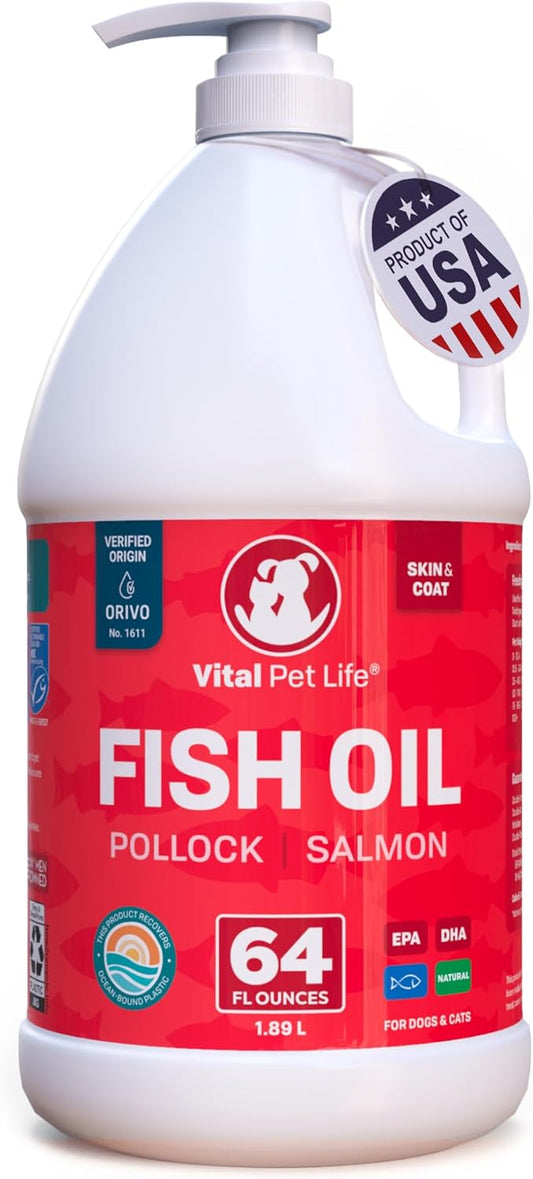 Aceite de pescado para perros - Piel y pelaje saludables, salmón, a...