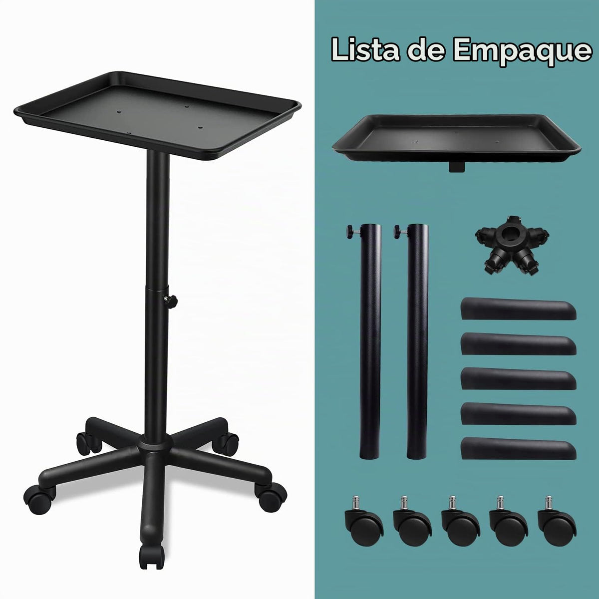 Wuissvnb - Bandeja de salón sobre ruedas, fácil de instalar, color...