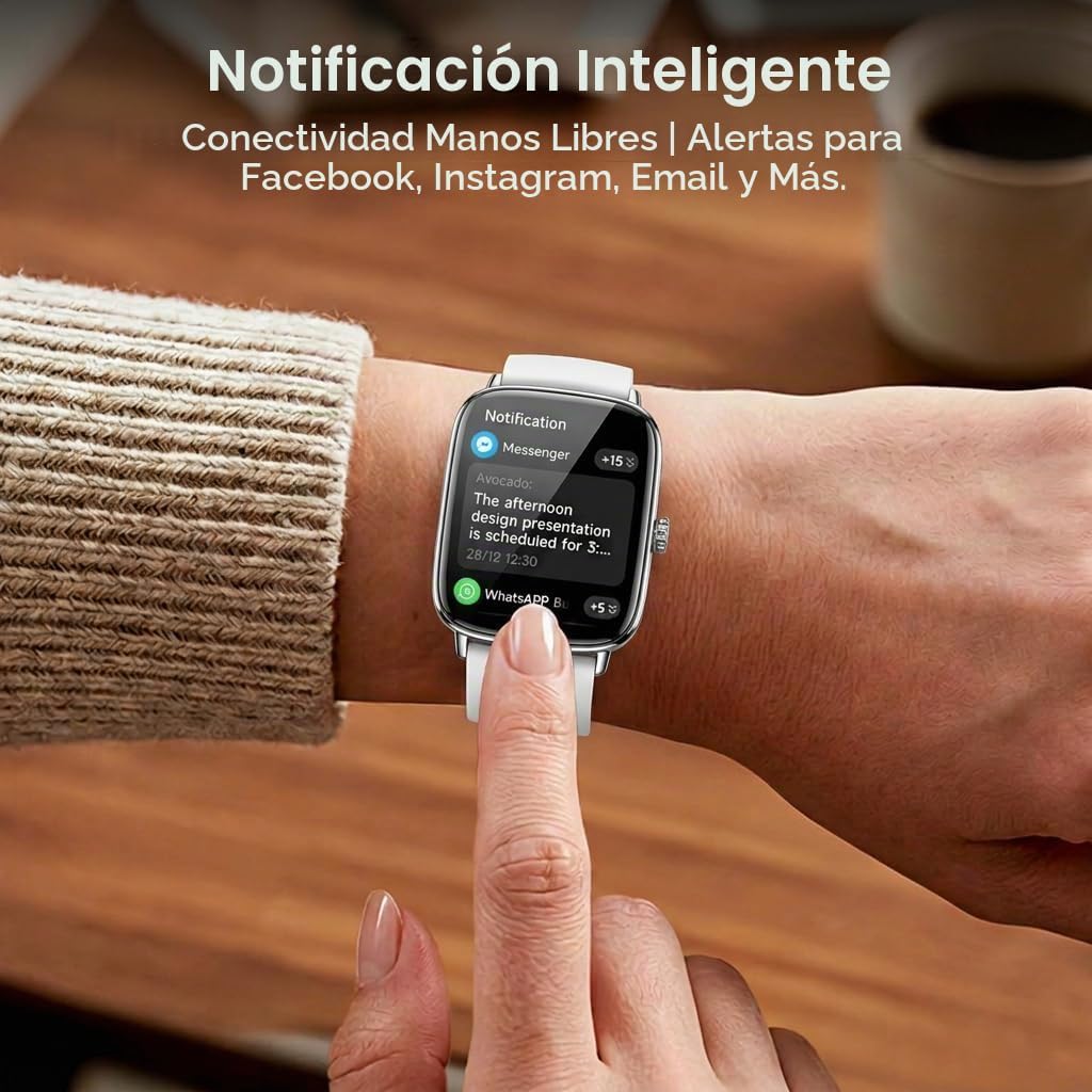 Tensky Reloj inteligente para mujer, 1.85 pulgadas HD AMOLED Fitnes...