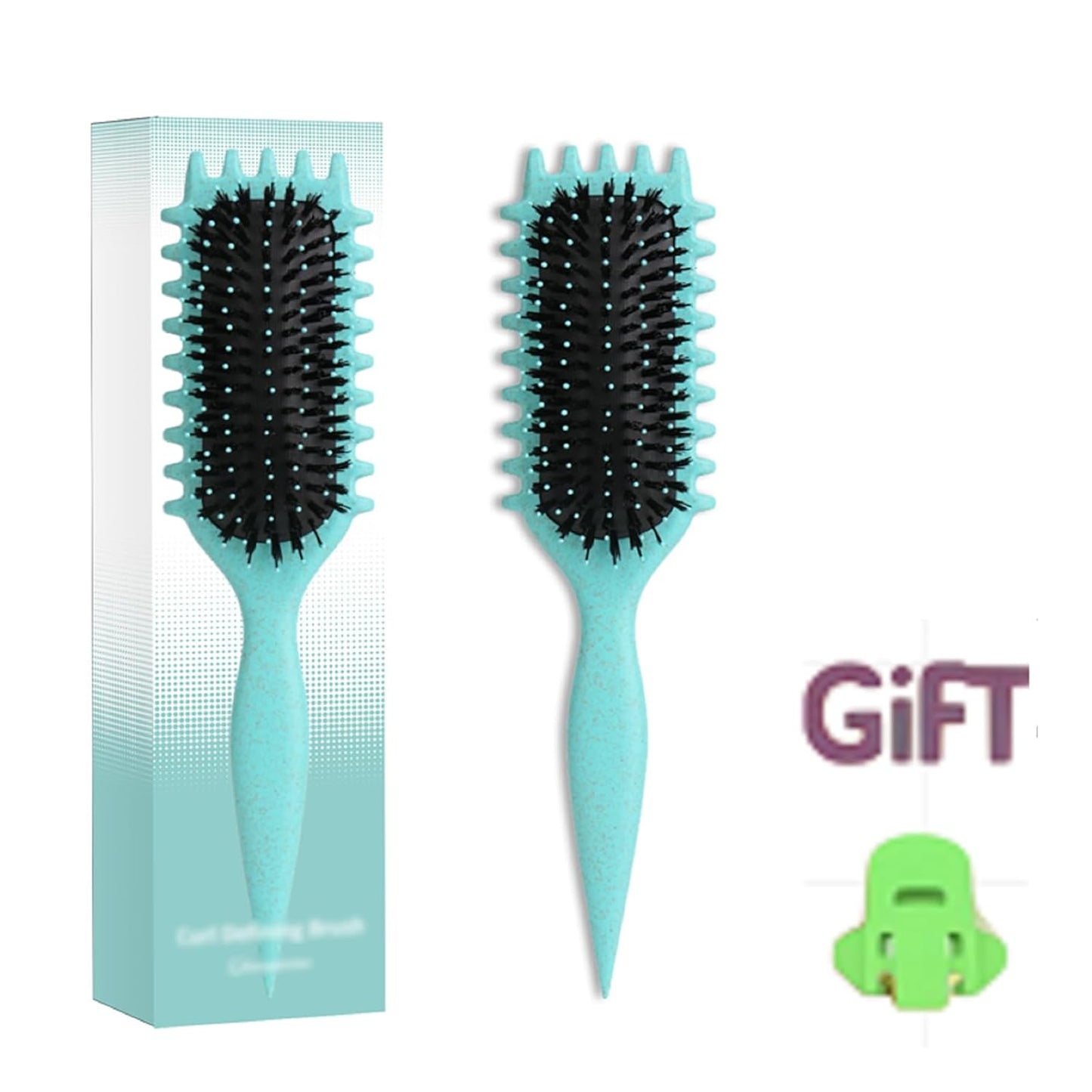 Verde 1 PS, cepillo de pelo rizado y cepillo de peinado para mujeres y hombres, se adapta a todos los estilos de cabello.