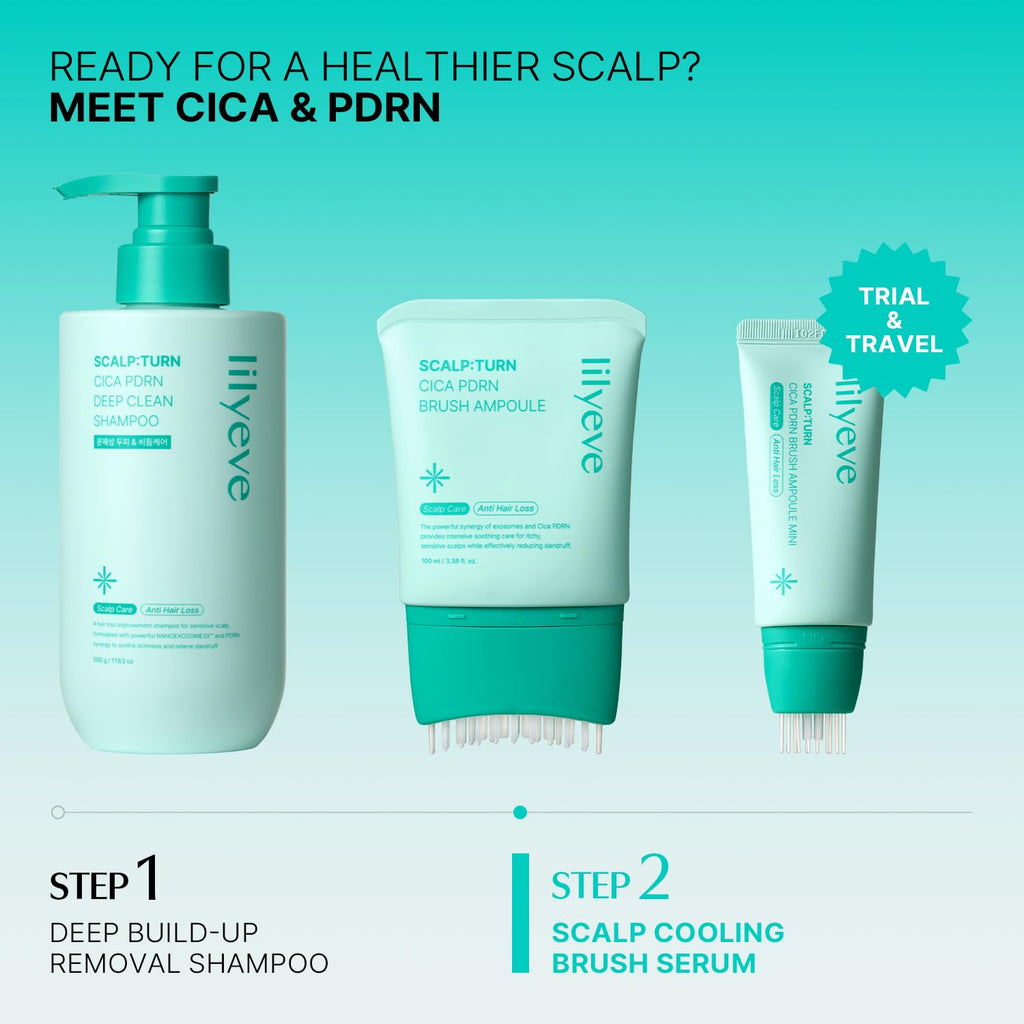 lilyeve SCALPTURN Cica PDRN suero para cuero cabelludo Mini, cepill...