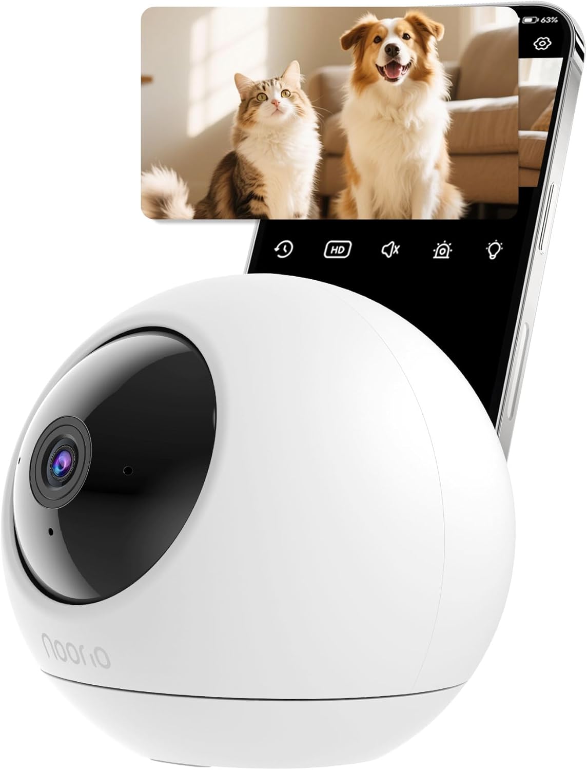 Noorio Cámara de seguridad para interiores 2K con WiFi de 5 GHz, cá...