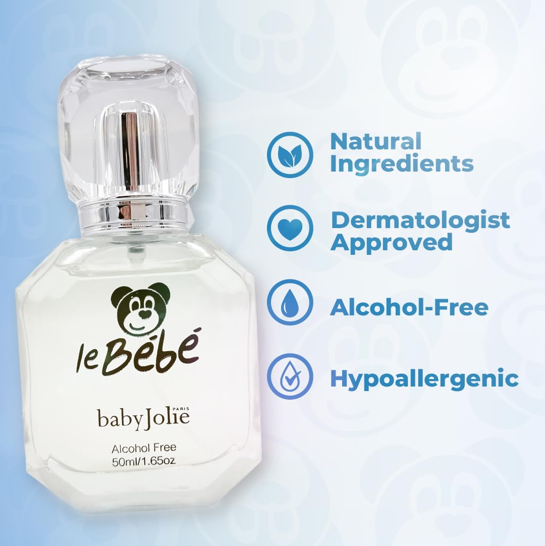 Baby Jolie Le Bebe - Perfume para niños con aroma a flores y frutas, perfume para bebé con fragancia delicada, espray de colonia para bebés sin alcohol para niños y niños pequeños