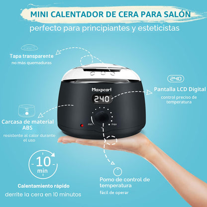 Kit de depilación digital Maxpearl - Kit de calentador de cera dura...