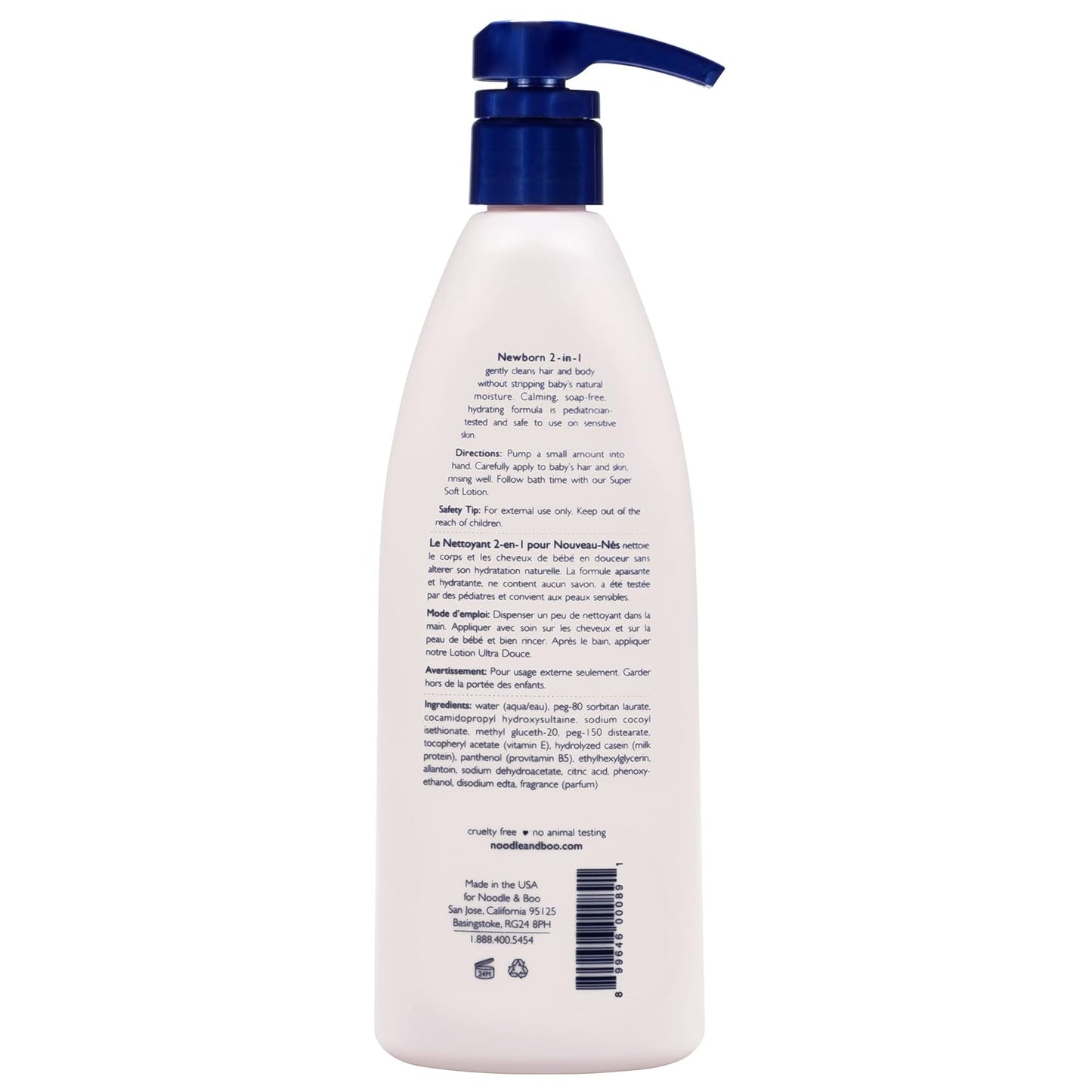 Noodle &amp; Boo Gel de baño y cabello 2 en 1 para recién nacidos