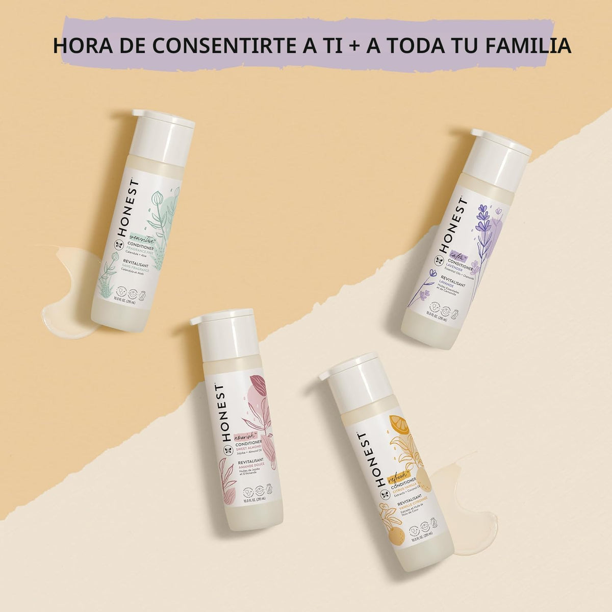 The Honest Company Acondicionador, sin lágrimas, sabor a vainilla c...