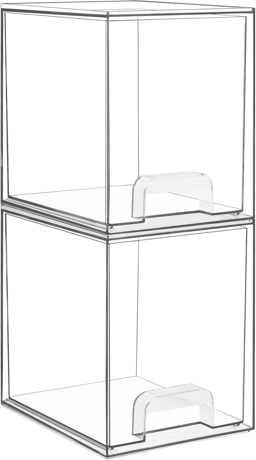 Vtopmart - Cajones de almacenamiento apilables transparentes de 7.6...