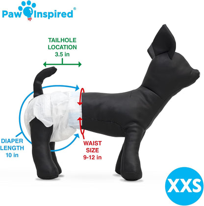Paw Inspired Pañales desechables para perras, pañales para perras d...