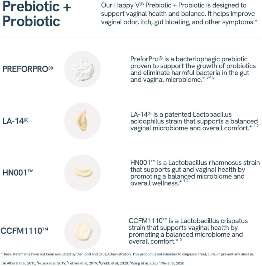 Dr. Probióticos vaginales formulados para mujer por Happy V, probió...