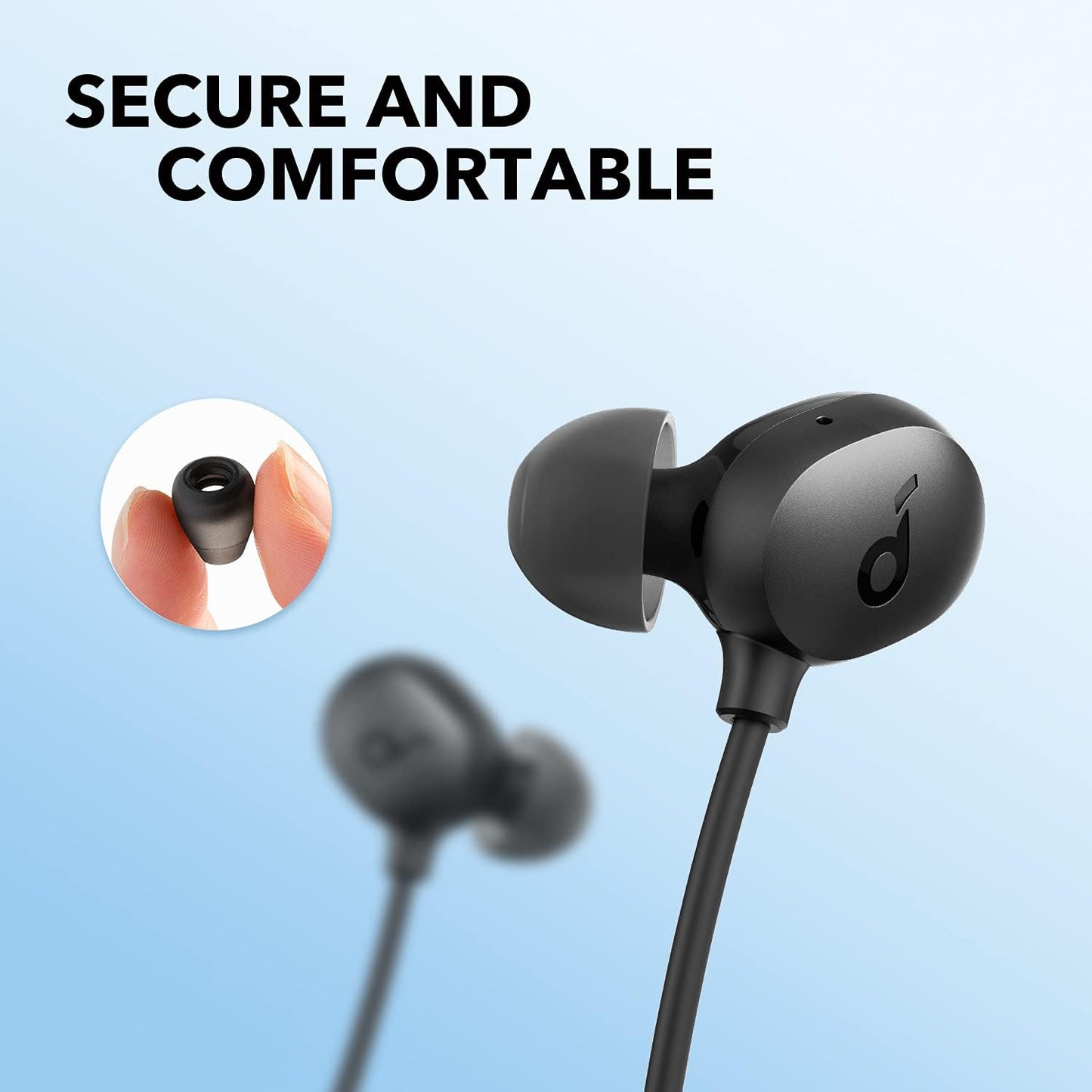 Auriculares inalámbricos Soundcore de Anker Life U2i con banda para el cuello, controladores de 10 mm con tecnología BassUp, 24 horas de reproducción, llamadas mejoradas por IA, plegables y ligeros