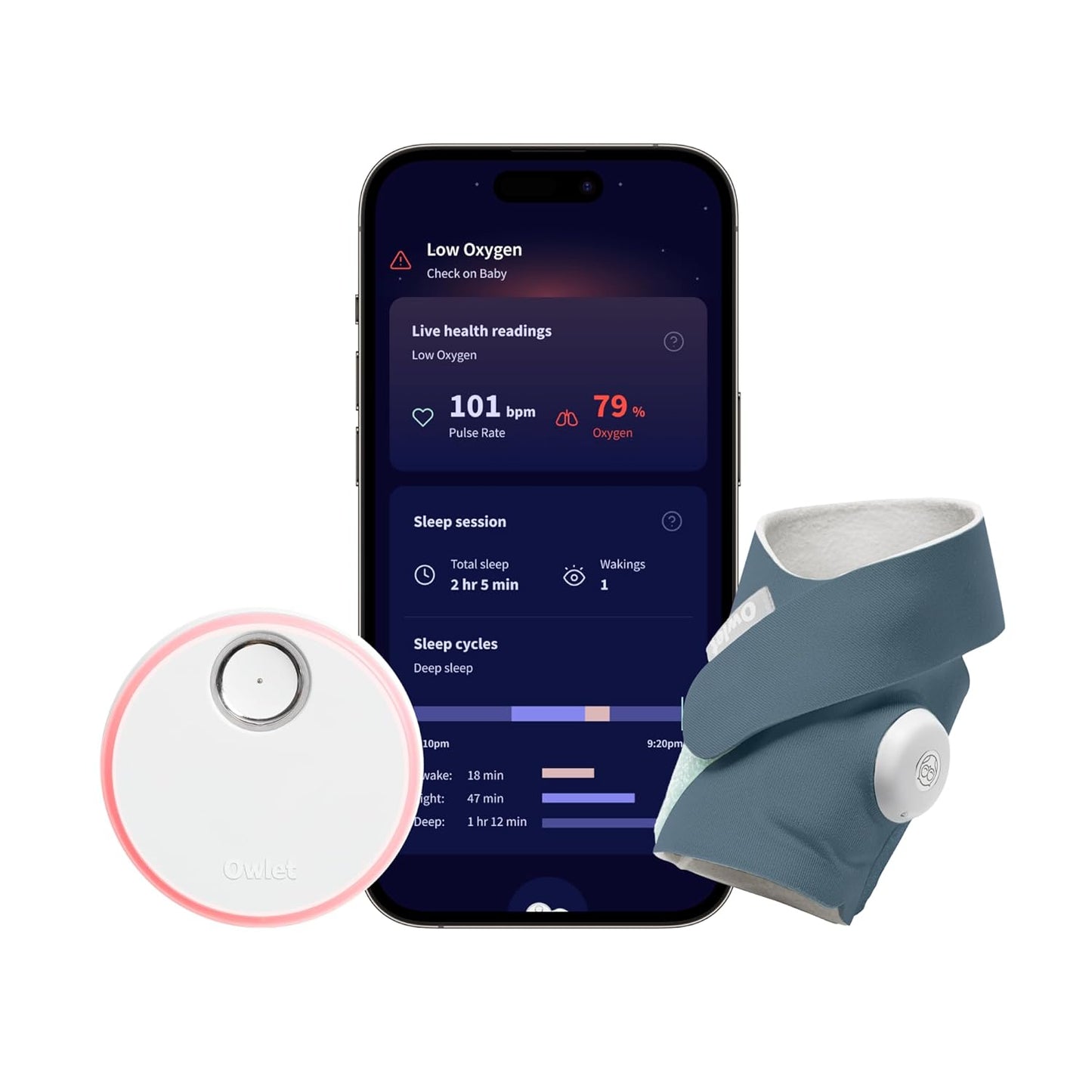 Owlet Dream Sock - Monitor inteligente para bebés, monitor de SpO2...