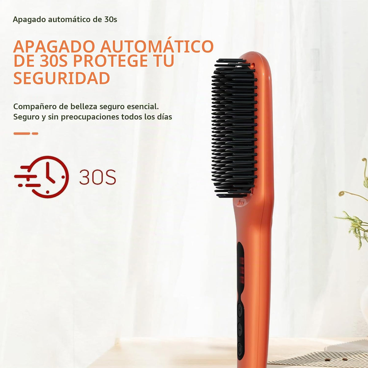 MEGAWISE - Cepillo alisador de cabello con apagado automático iónic...