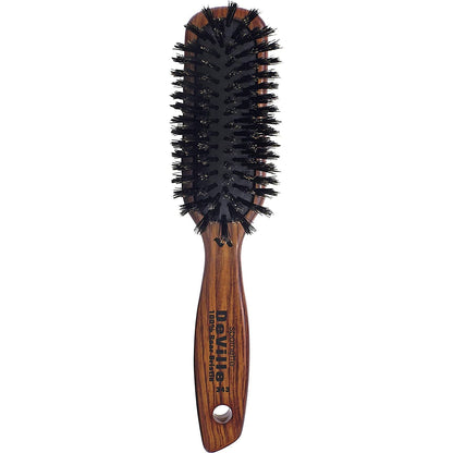 Spornette Deville - Cepillo de pelo para esculpir #343, cerdas de jabalí suaves, mango de madera, cepillo alisador acolchado para mantenimiento diario, acabado y añade brillo a cepillados y soplados