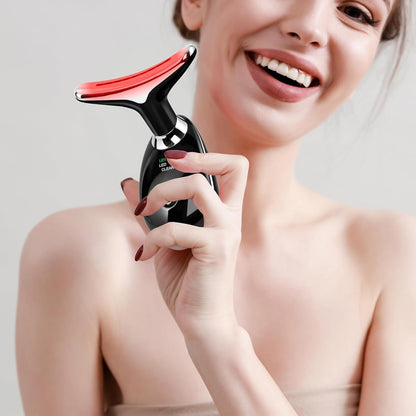 Masajeador facial con terapia de luz roja para cara y cuello, varit...