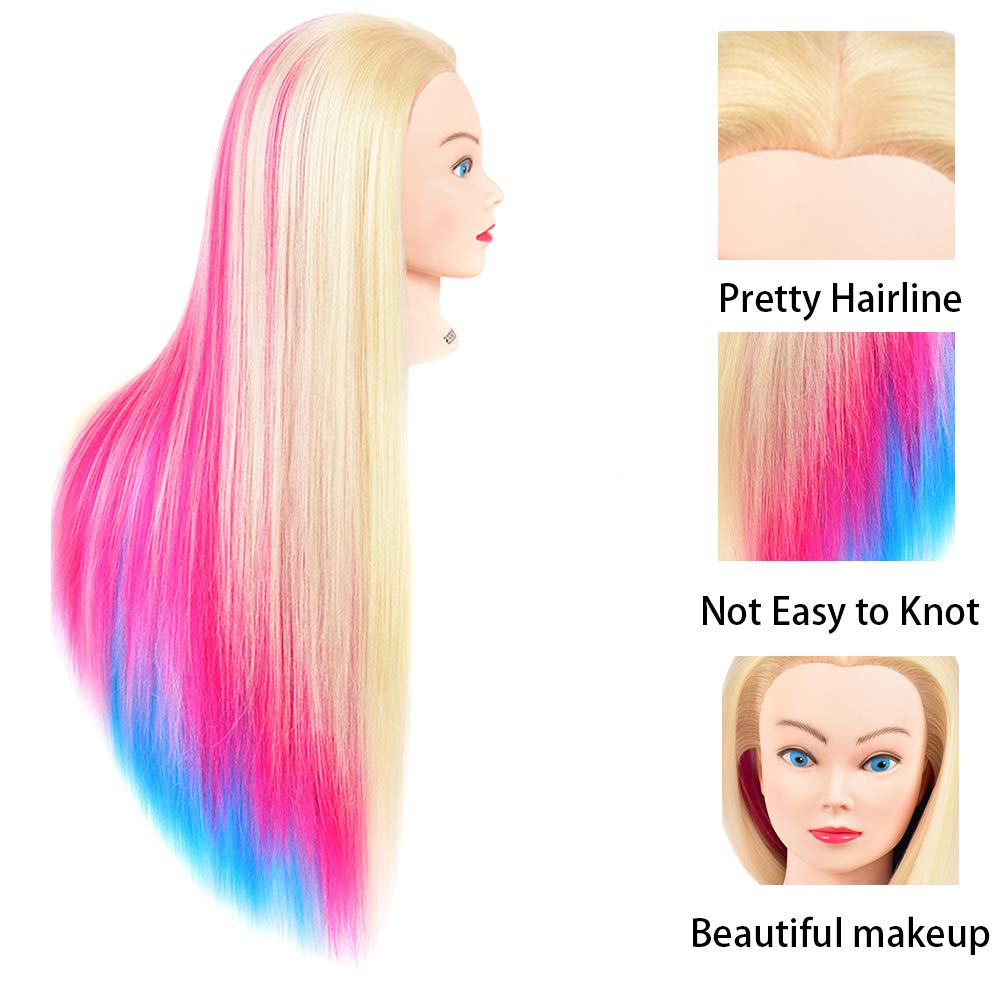 Morris - Cabeza de maniquí de 71 cm para cosmetología con cabello s...