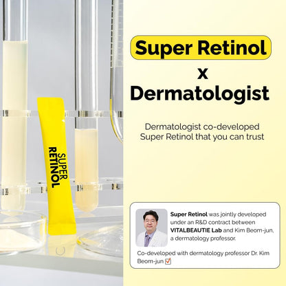 VITALBEAUTIE Super Retinol - Retinol liposomal ingestible y vitamina C 1000 mg en polvo - Suplemento vegano K-Beauty para piel y tono de vidrio radiante, cuidado de manchas oscuras, 30 paquetes