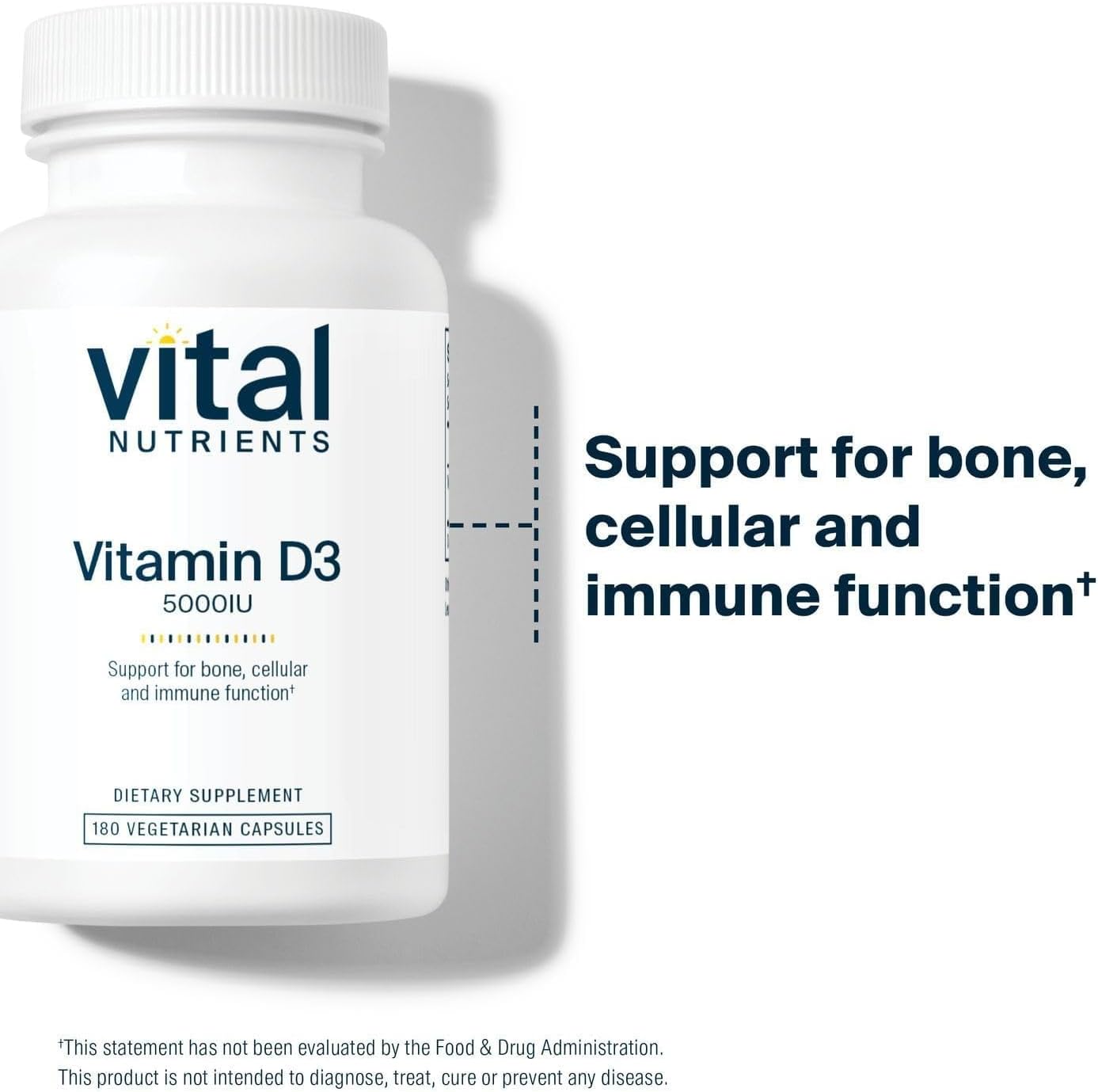 Vital Nutrients Vitamina D 5000 UI - Suplemento de vitamina D3 - Hu...