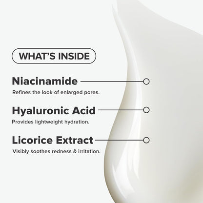 Paula's Choice CLEAR Hidratante facial sin aceite, crema facial ligera para piel propensa al acné, ácido hialurónico, niacinamida que minimiza los poros, antioxidantes calmantes, calma el