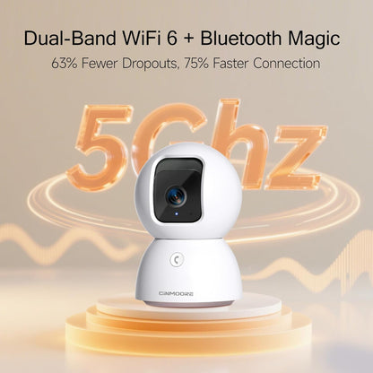 CINMOORE Cámara de seguridad 5G para interiores, paquete de 3, reco...