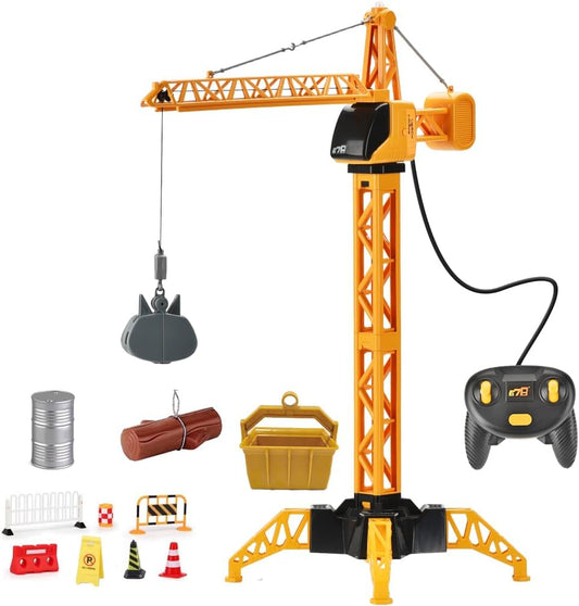 Juguete de grúa torre de construcción RC de 28 pulgadas para niños,...