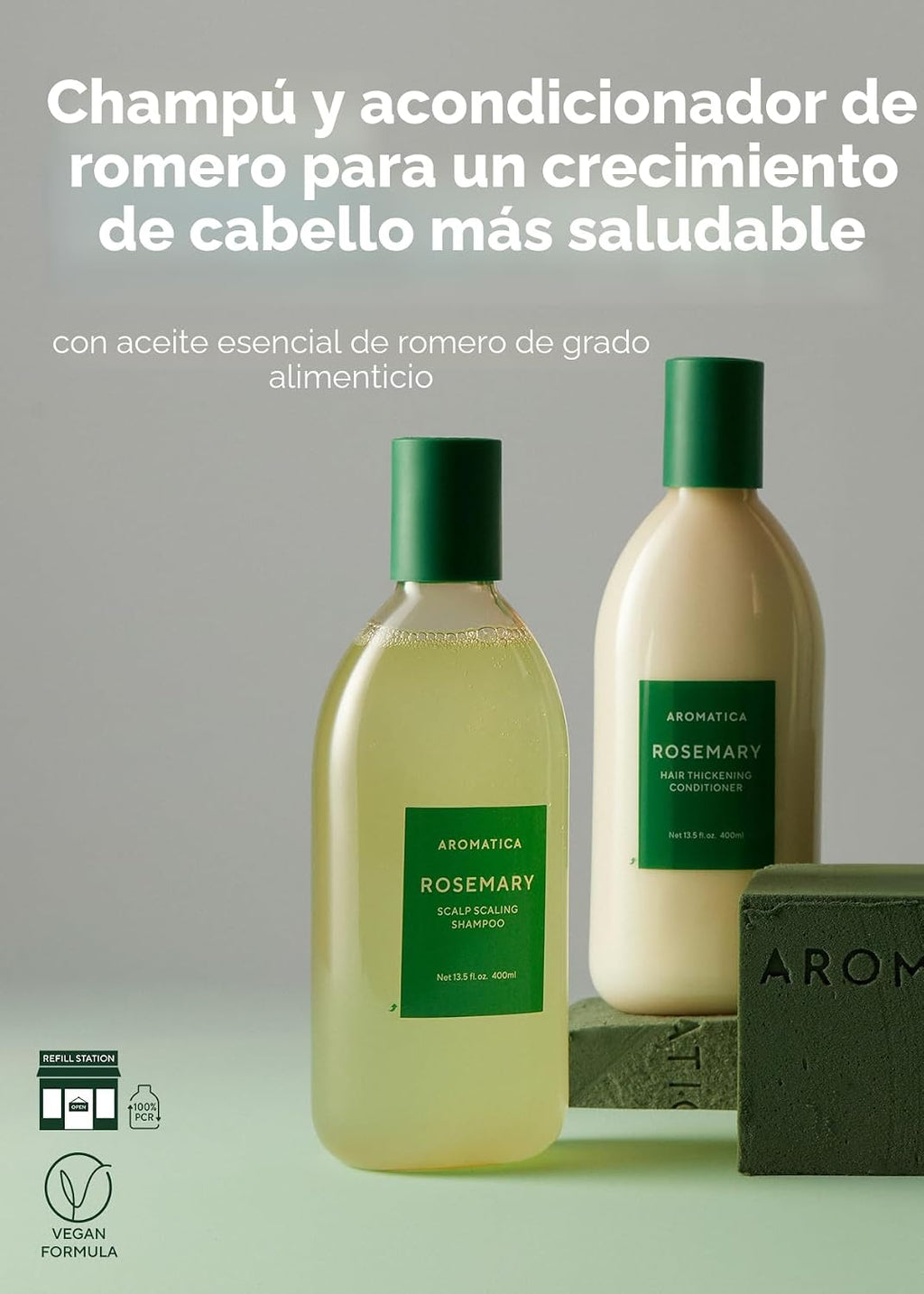 AROMATICA Set de champú y acondicionador para escamar el cuero cabe...
