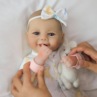 SCOM Muñeca de bebé niña, muñeca de cuerpo suave realista de 18 pul...