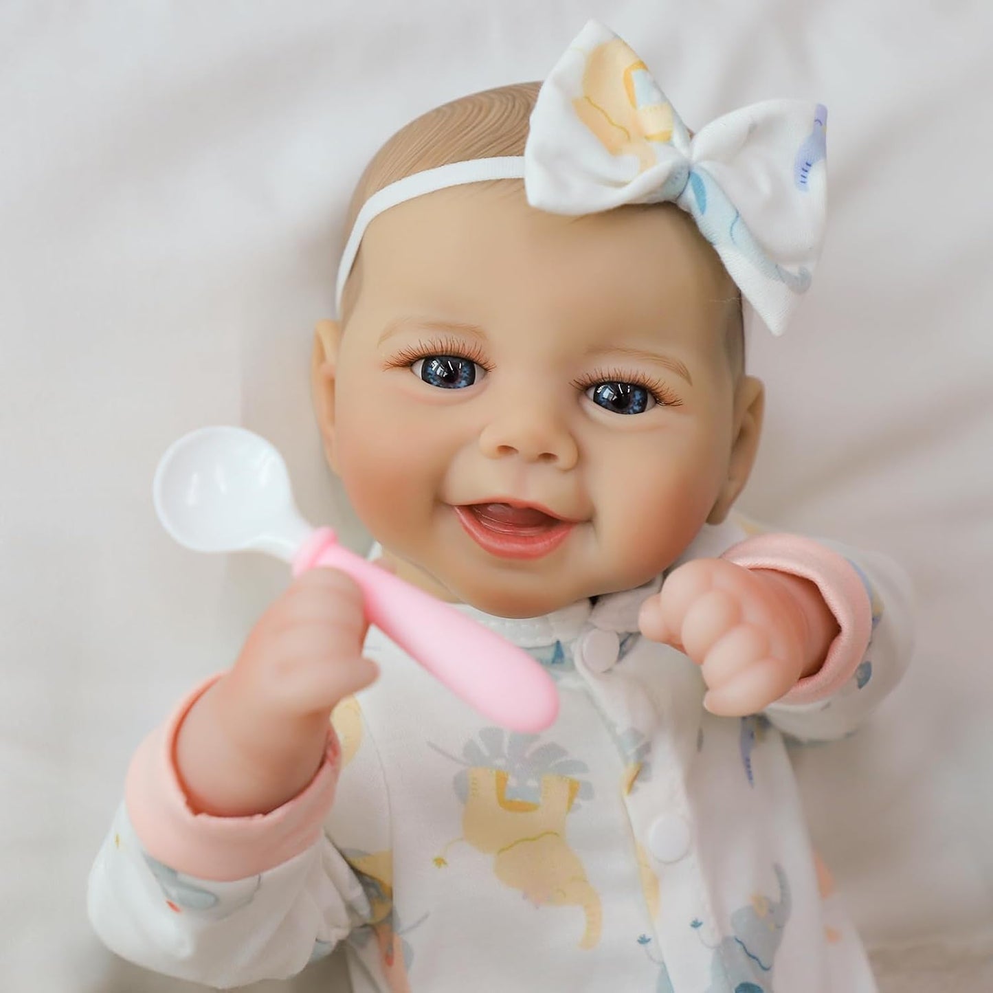 SCOM Muñeca de bebé niña, muñeca de cuerpo suave realista de 18 pul...