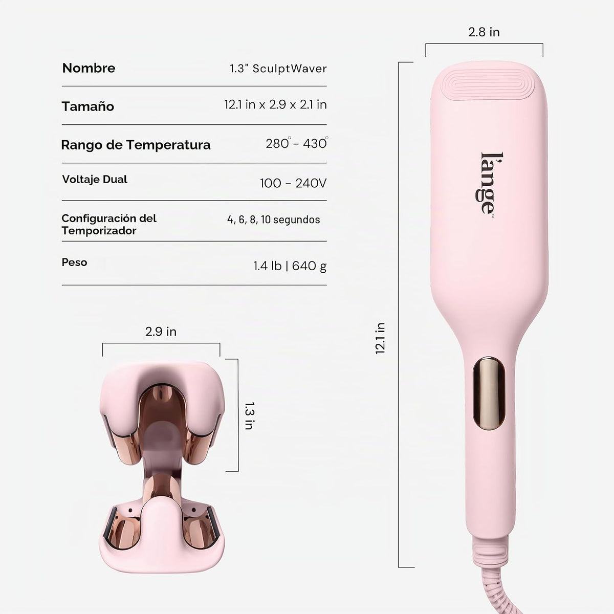 L'ANGE Hair SculptWaver Titanio Onda Profunda | Engarzadora de pelo...