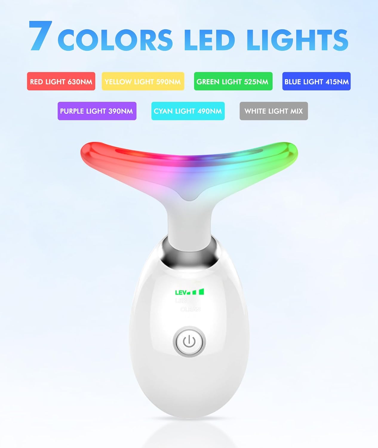 SDKWDH Terapia de luz roja para cara y cuello, herramienta de masaj...