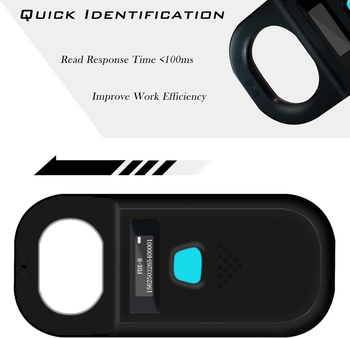 Smoostart Escáner de microchip para mascotas, ISO11784\/ISO11785\/F...