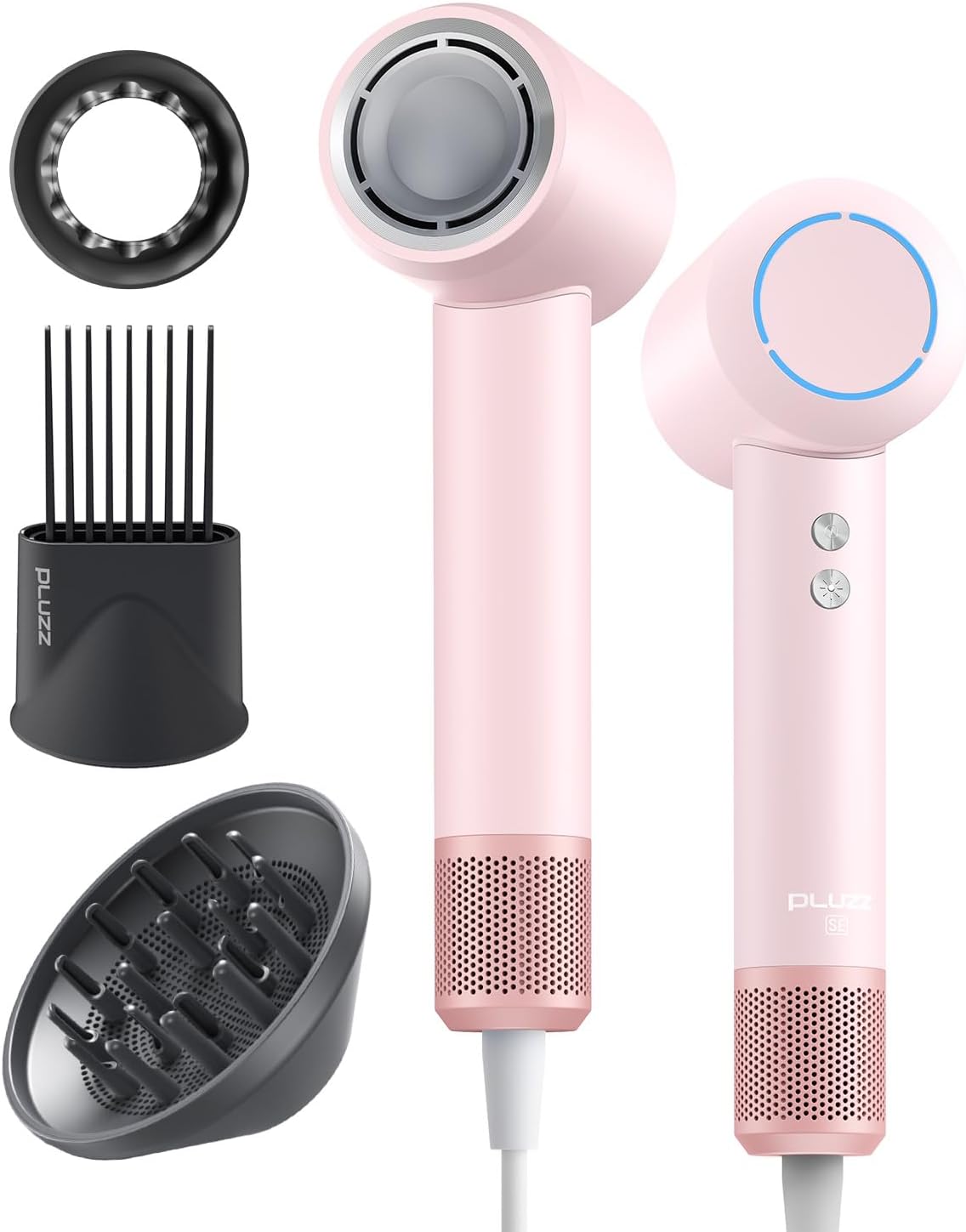 Secador de Pelo con Peine y Accesorio Difusor para Cabello Rizado,...