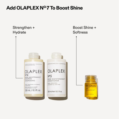 Olaplex Kit de lavado y brillo para el cabello: Nº 4, 5, 7, Set de champú y acondicionador para limpiar, hidratar y controlar el encrespamiento hasta 72 horas, aceite de unión para brillo y