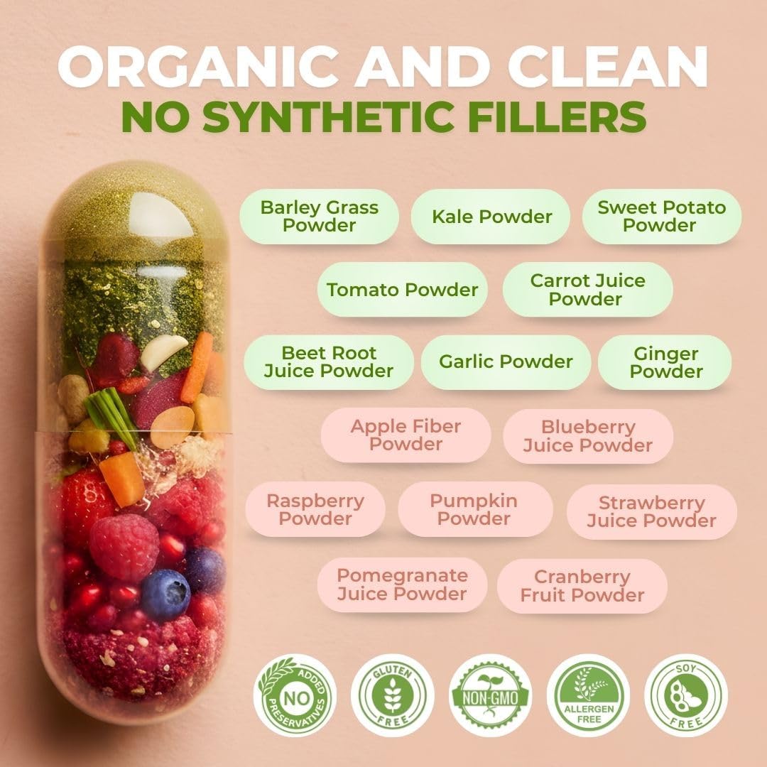 Vital Super Fruits &amp; Veggies - Cápsulas diarias de superaliment...