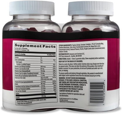 Amazon Basics Gomitas multivitamínicas para adultos, mezcla de baya...