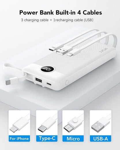 VRURC Cargador Portátil Power Bank, Paquete de Batería Esencial de...