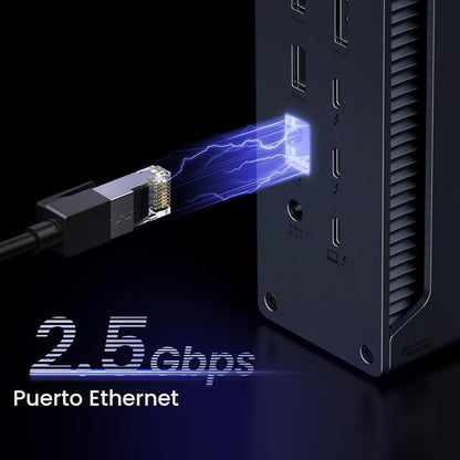 UGREEN Thunderbolt 4 Dock 13-en-1 Estación de acoplamiento de 40Gbps con pantalla única 8K y doble 4K@60Hz, carga de 90W para laptop, 2.5GbE, SD/TF 4.0. Revodok Max 213 para MacBook Surface Pro y más