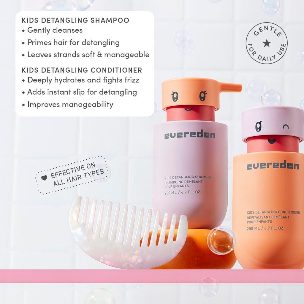 Evereden Juego de champú y acondicionador para niños, tamaño de via...
