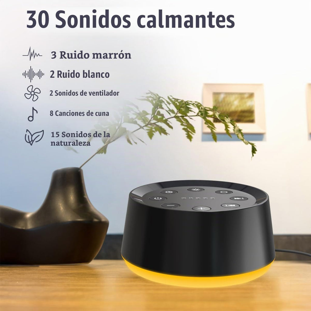 Máquina de Sonido de Ruido Marrón con 30 Sonidos Relajantes, Luz No...