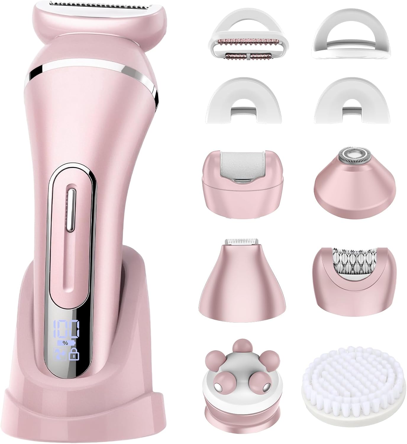 Afeitadoras eléctricas para mujer, kit de depilación 7 en 1 con dep...